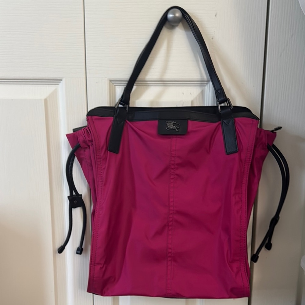 Pink Tote Bag with Black Accents